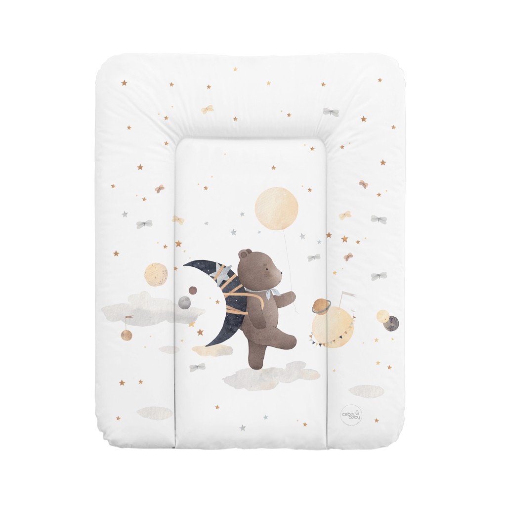 Ceba Měkká přebalovací podložka 50×70 cm Basic – na komodu - Medvídek a měsíc