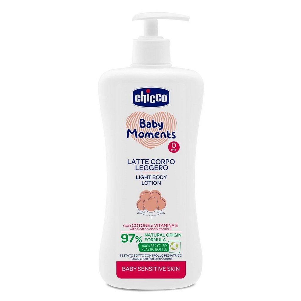Chicco Mléko jemné tělové s dávkovačem Baby Moments Sensitive 500 ml