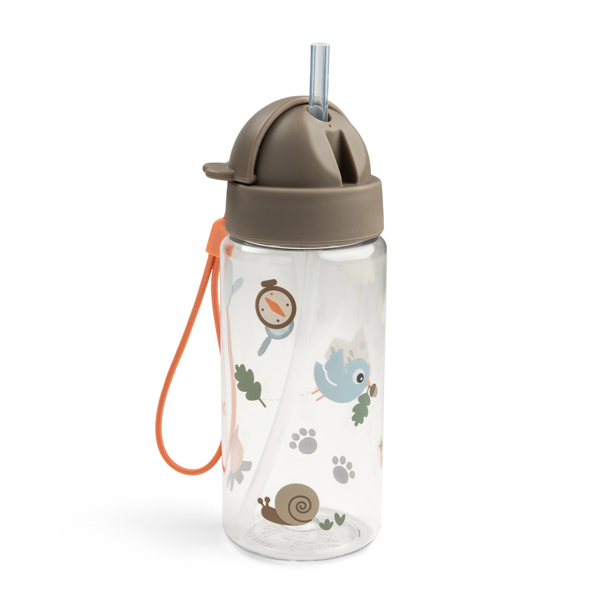 Done by Deer láhev s brčkem Tiny trails, písková, 350 ml