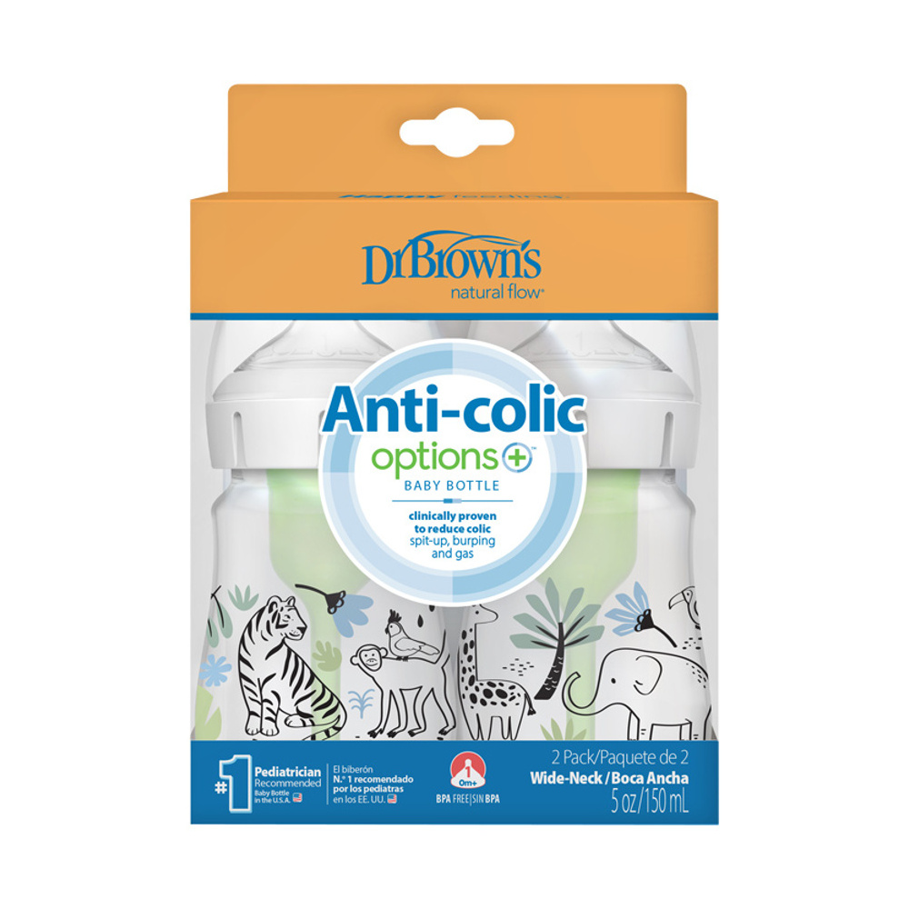 Dr.Browns Kojenecká láhev Anti-Colic Options+ 150 ml 2 ks džungle