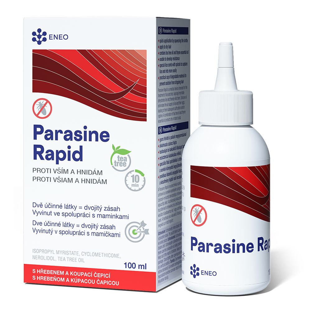 ENEO Parasine Rapid 100 ml + speciální hřeben + čepice