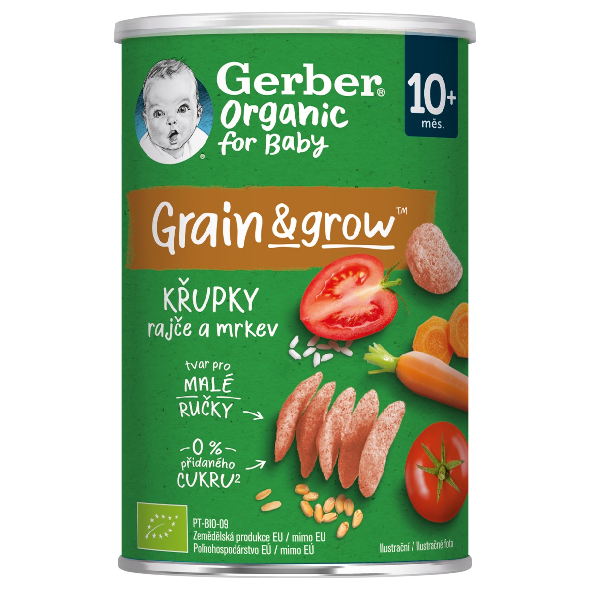 Gerber Organic Křupky rajče a mrkev BIO 10m+ 35 g