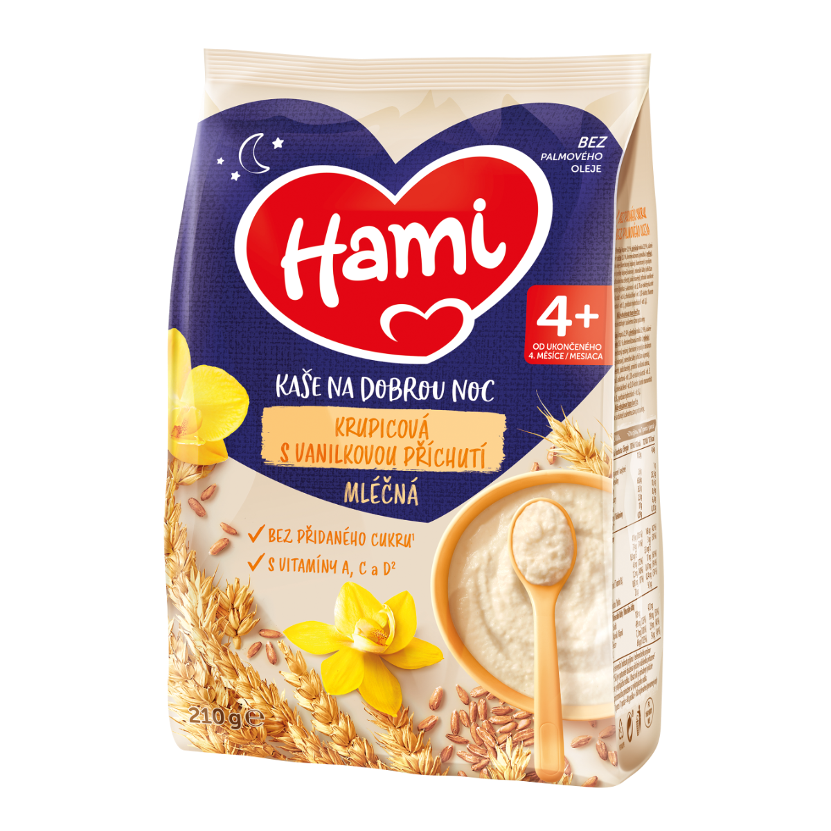 Hami Mléčná kaše na dobrou noc krupicová s vanilkovou příchutí 210 g