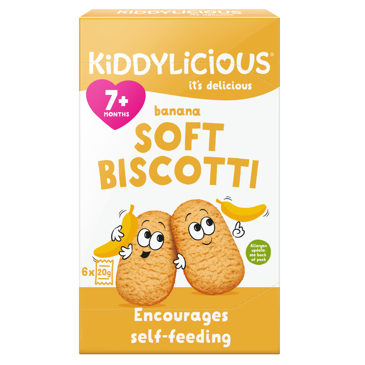 Kiddylicious Sušenky měkké banánové 6x20 g