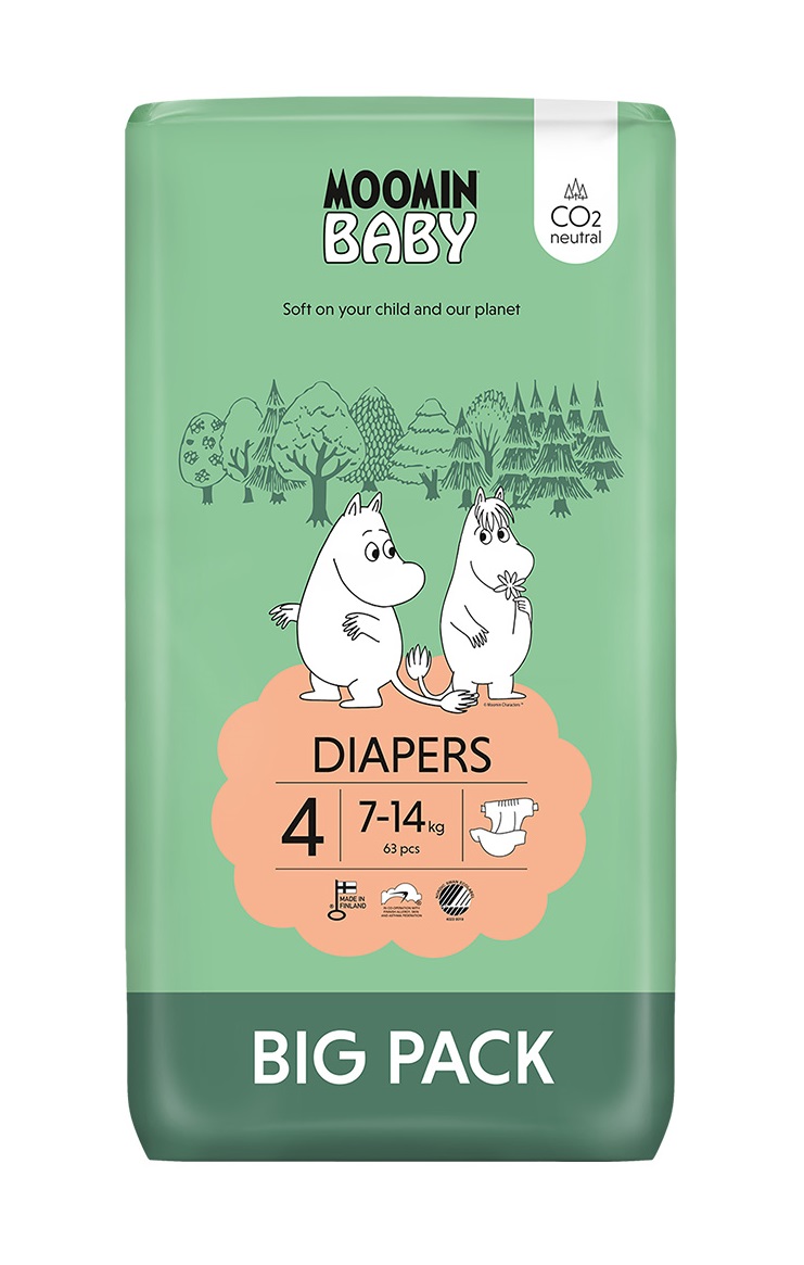Moomin Baby 4 Maxi 7–14 kg eko pleny 63 ks
