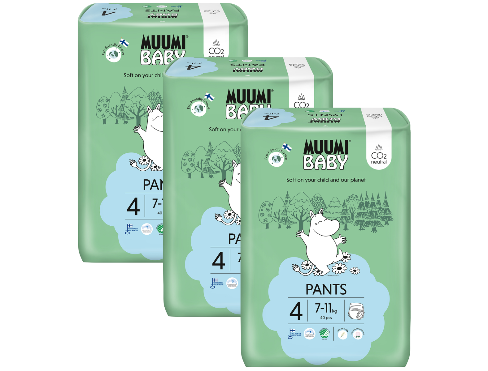 Muumi Baby Pants 4 Maxi 7–11 kg eko kalhotky 120 ks