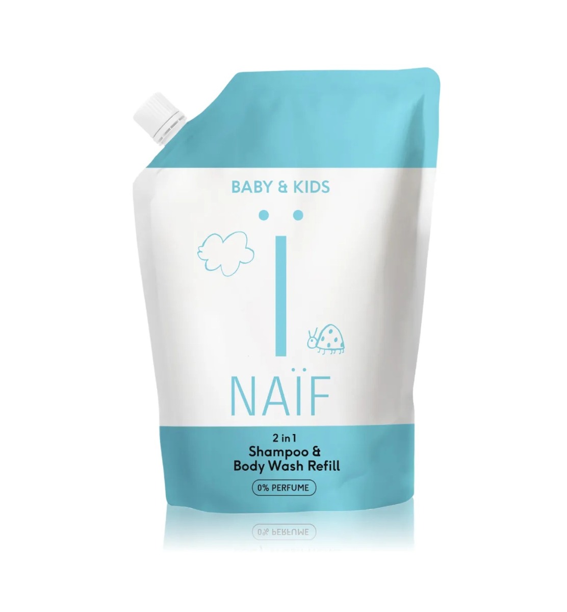 NAIF Baby & Kids Mycí gel & šampon 2v1 náhradní náplň 500 ml