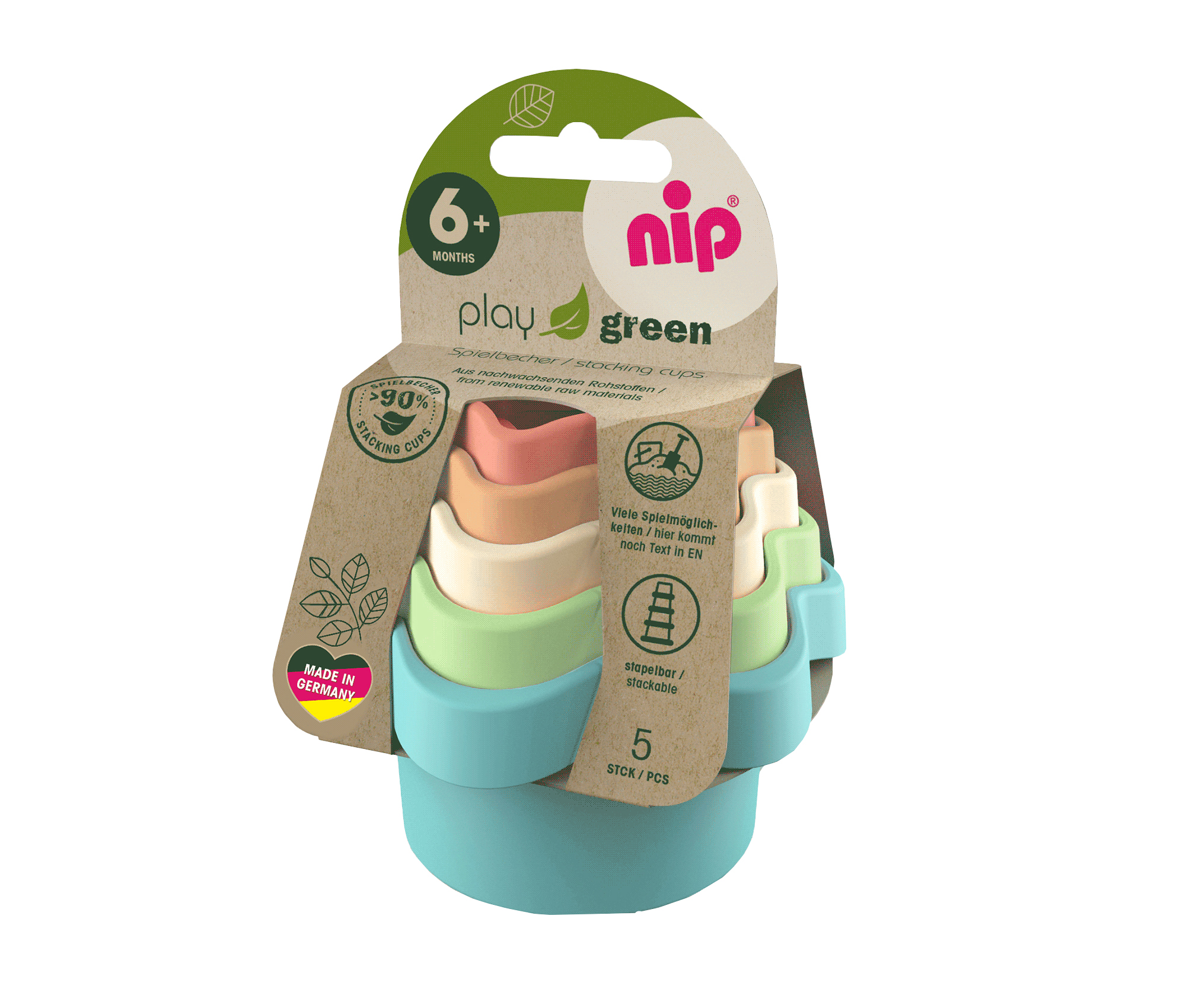 nip NATURE line kalíšky, stohovací,6m+