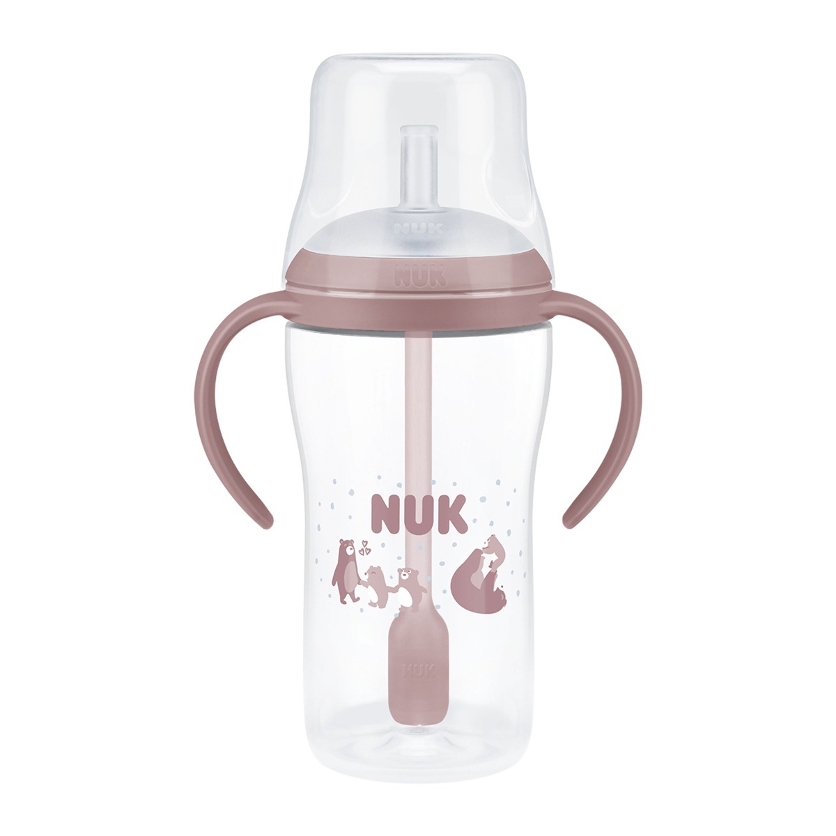 NUK Perfect Match Láhev na učení s brčkem 8m+ 260 ml 1 ks bear