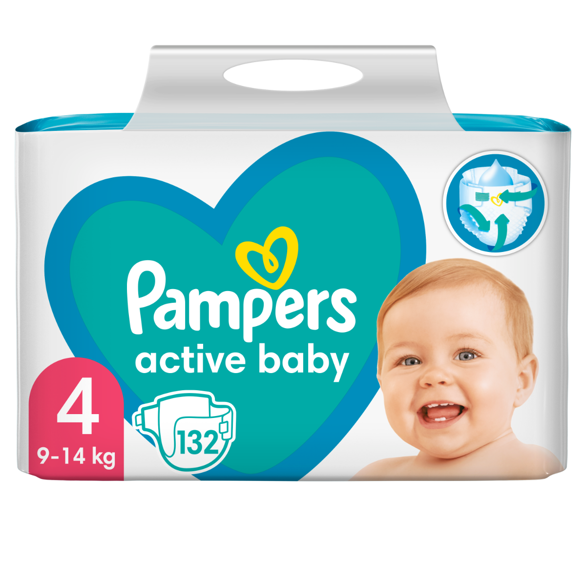 Pampers Active Baby vel. 4 9–14 ks dětské pleny 132 ks