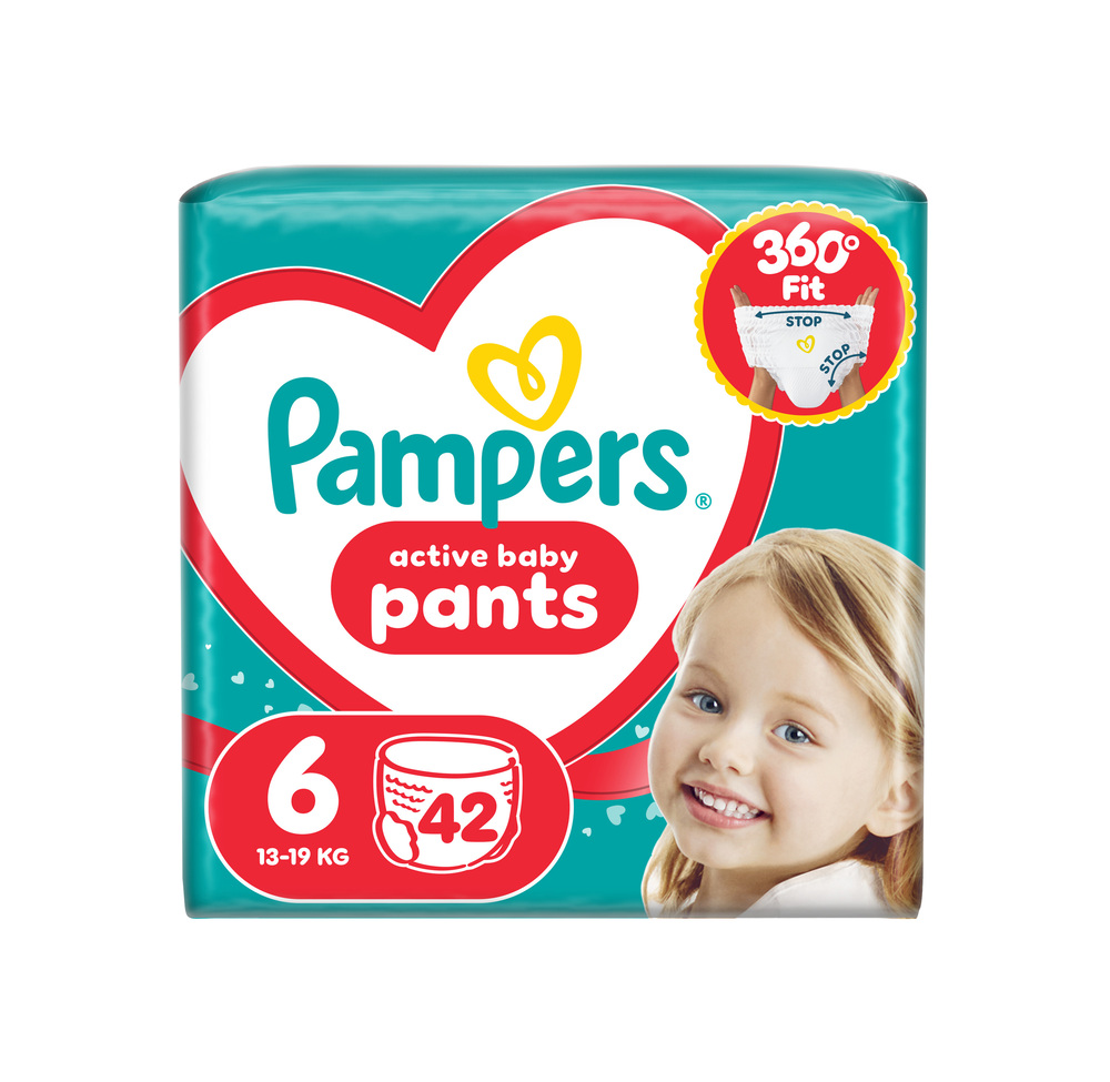 Pampers Active Baby vel. 6 13–19 kg plenkové kalhotky 42 ks