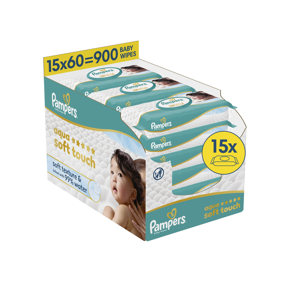 Pampers Aqua Soft Touch dětské čisticí ubrousky ks