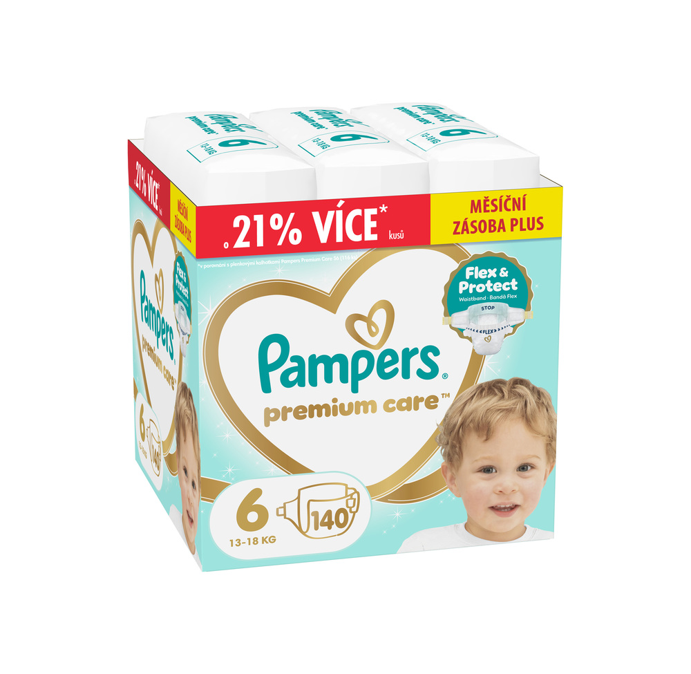Pampers Premium Care vel. 6 13–18 kg dětské pleny 140 ks