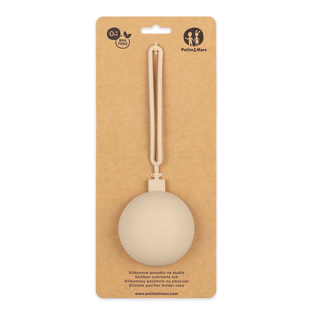 Petite&Mars Pouzdro silikonové na dudlík Desert Sand 0m+