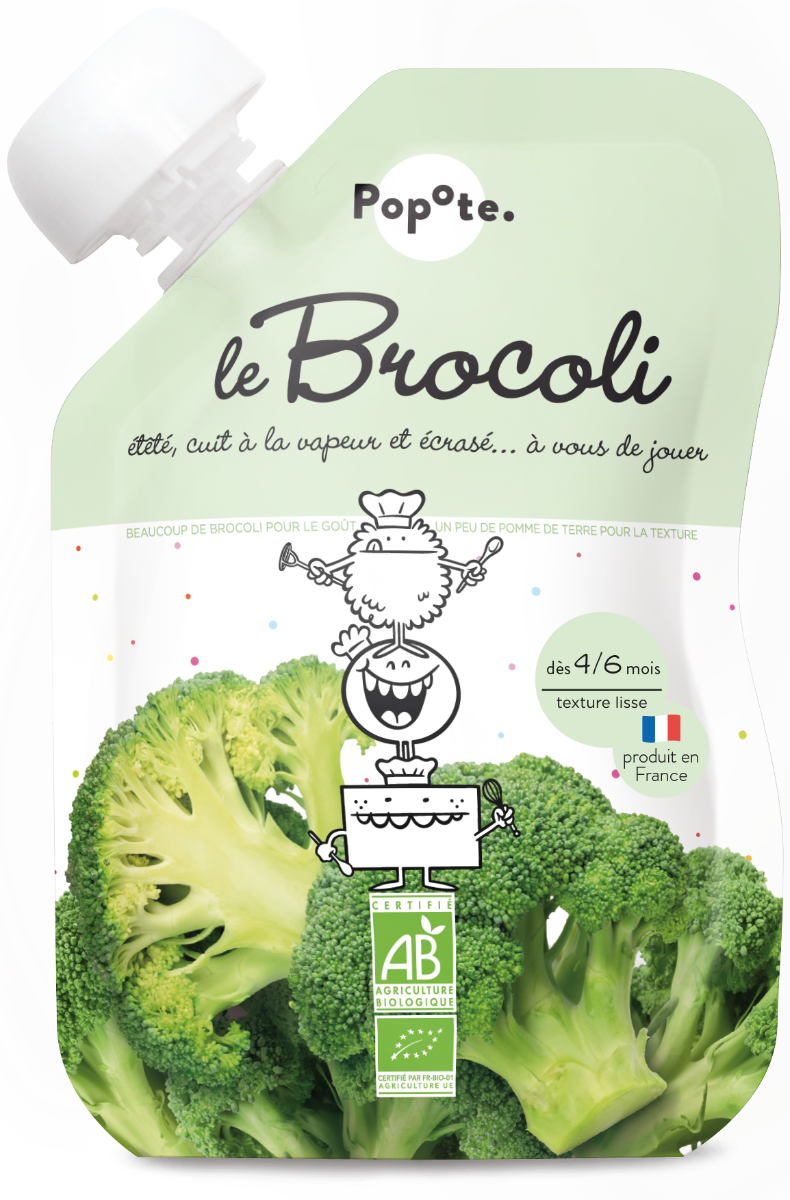 Popote BIO Kapsička Brokolice pyré 4/6m+ 120 g