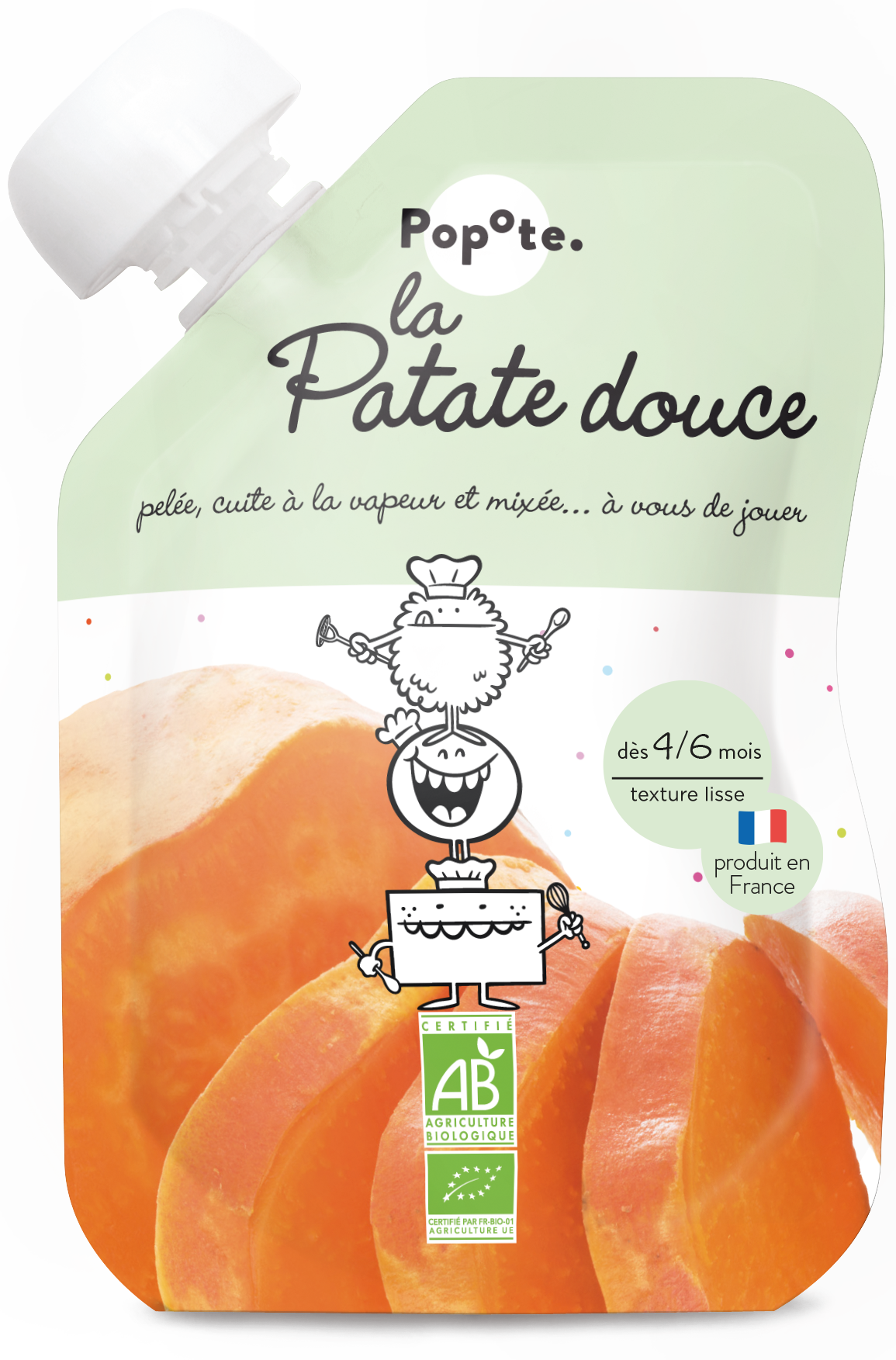 Popote BIO Kapsička Sladký brambor pyré 4/6m+ 120 g