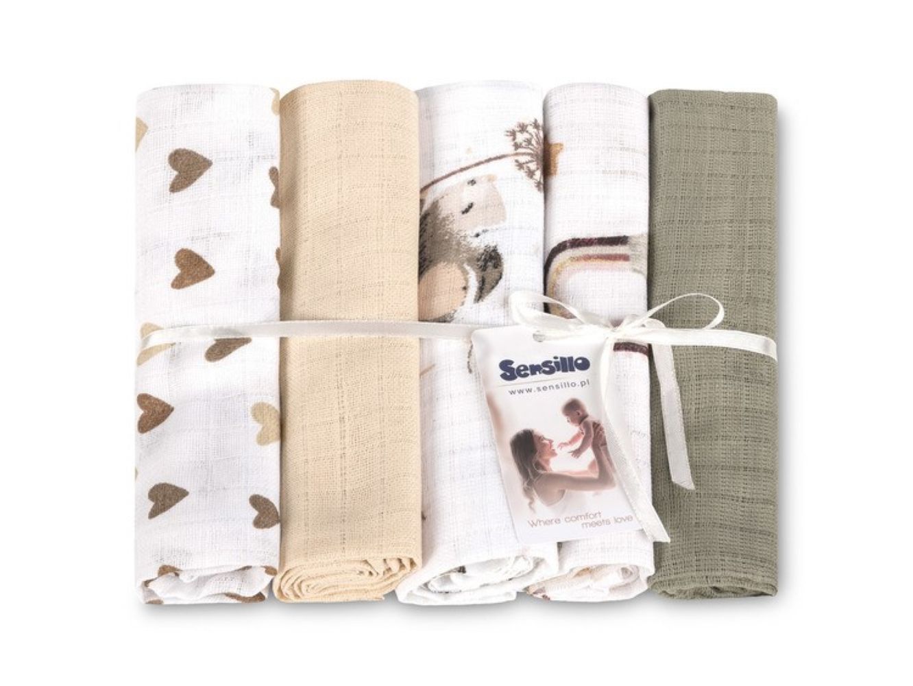 SENSILLO Tetra pleny Basic 70×80 cm Mouse beige - sada 5 ks, 100% bavlna