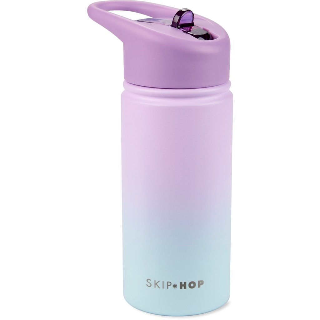 SKIP HOP Láhev s brčkem nerezová Wander - ombré purple, 450ml