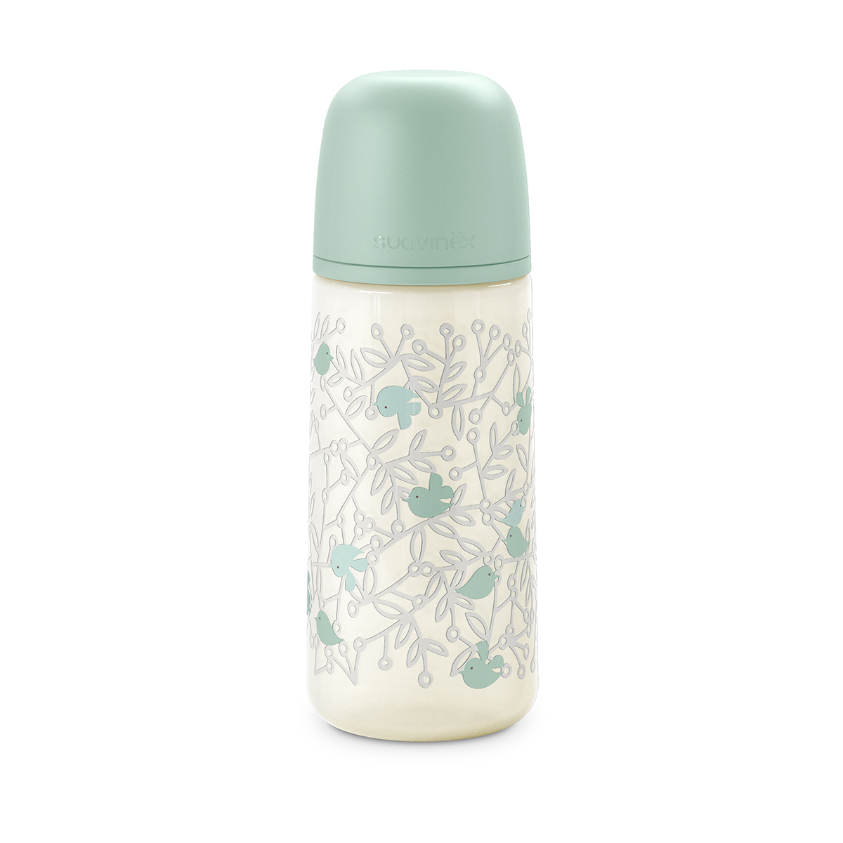 Suavinex Kojenecká láhev BIRDIES L 360 ml 1 ks zelená