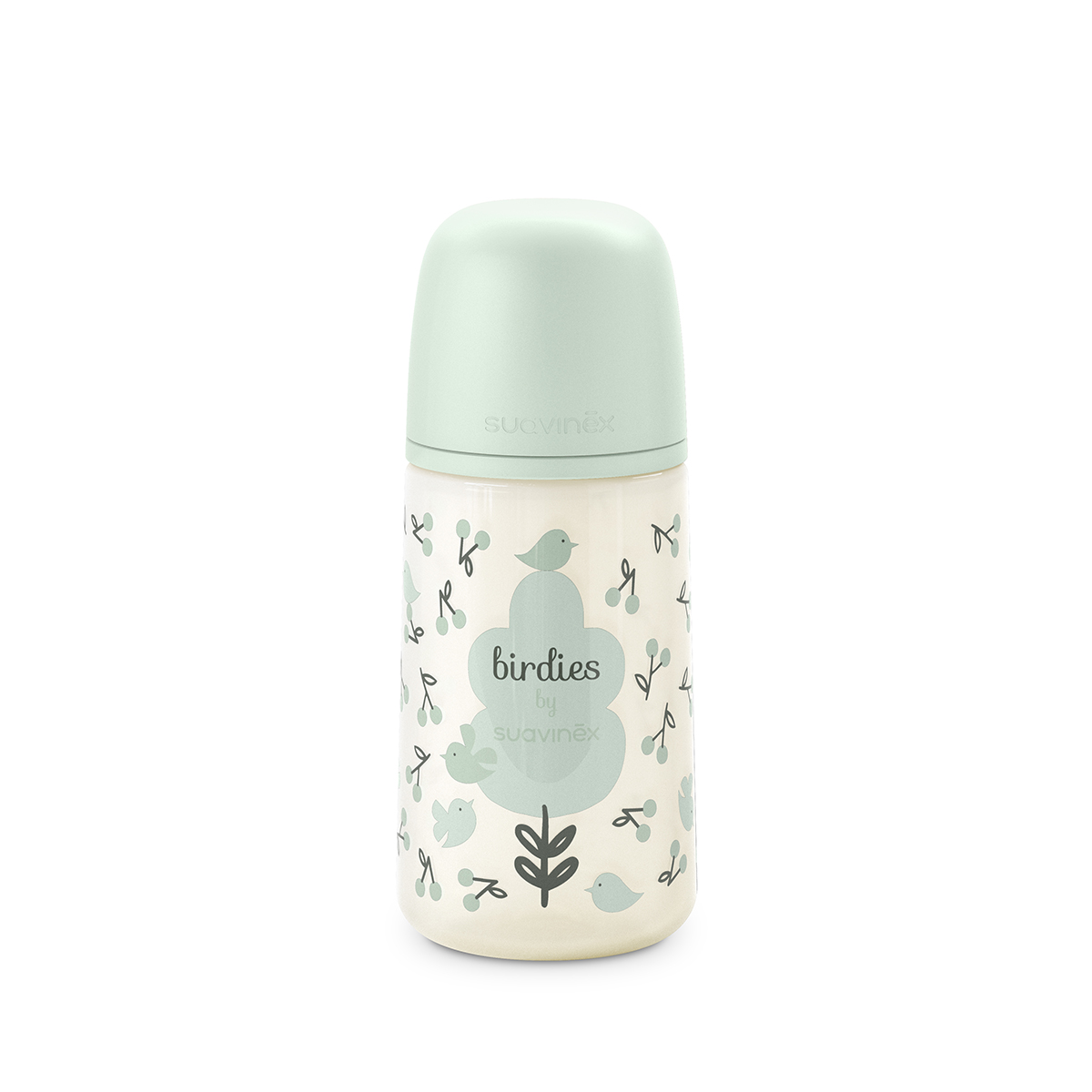 Suavinex Kojenecká láhev BIRDIES M 270 ml 1 ks zelená