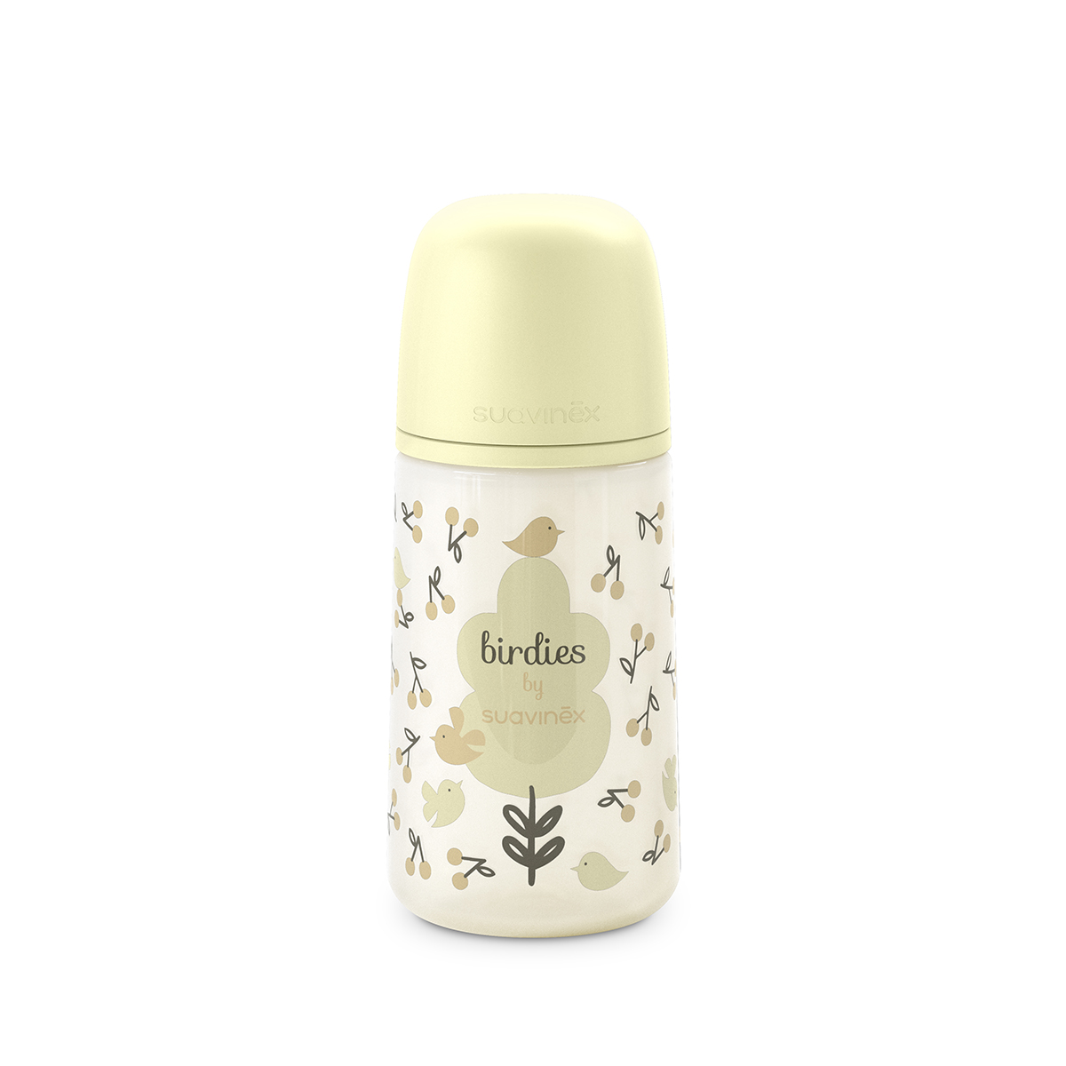 Suavinex Kojenecká láhev BIRDIES M 270 ml 1 ks žlutá