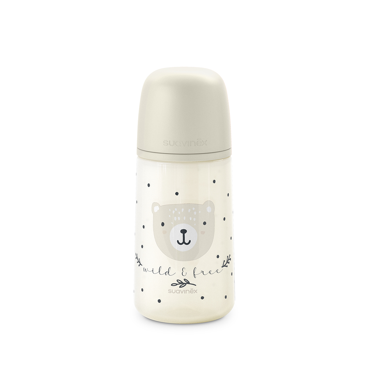 Suavinex Kojenecká láhev WILD&FREE M 270 ml 1 ks krémová