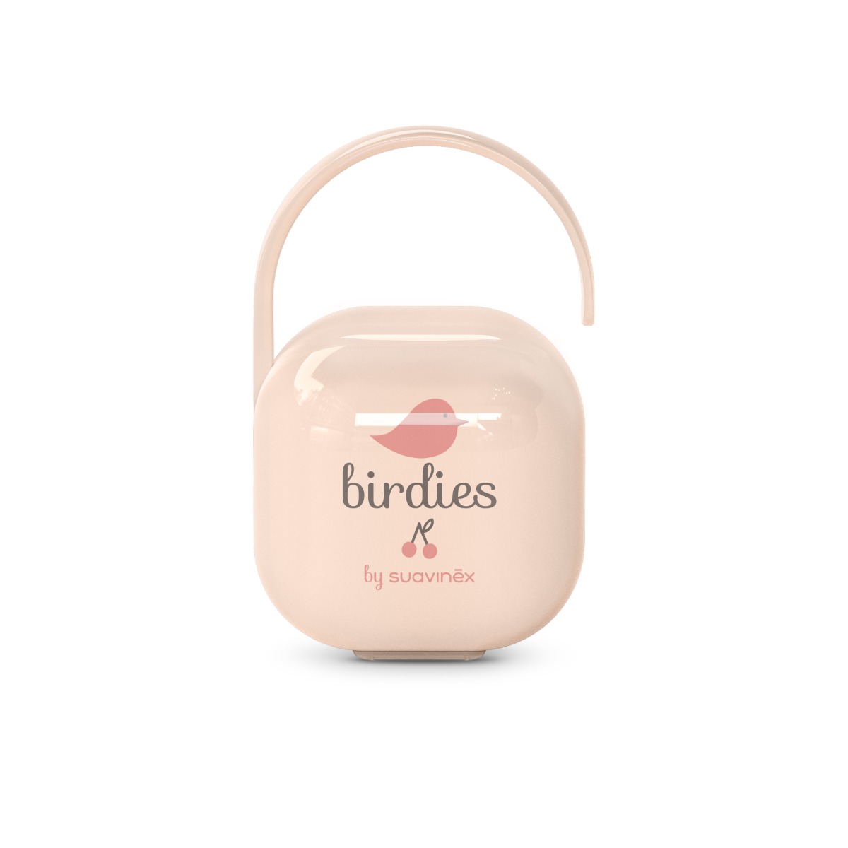 Suavinex Krabička na dudlík BIRDIES 1 ks růžová