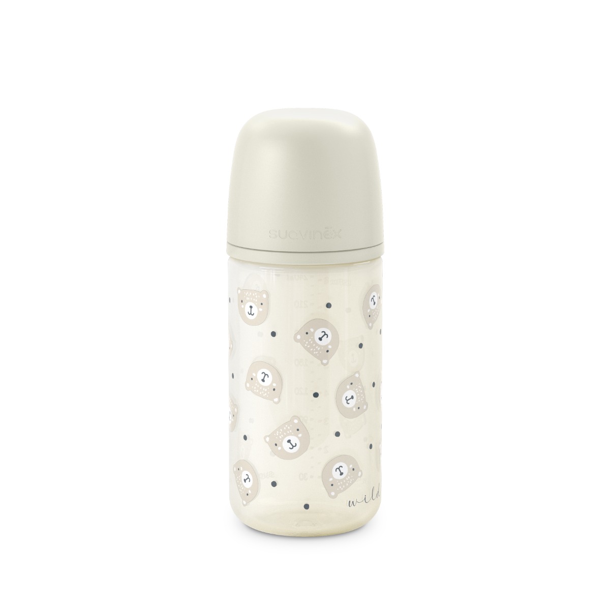 Suavinex Láhev skleněná fyziologická 240 ml 1 ks krémová