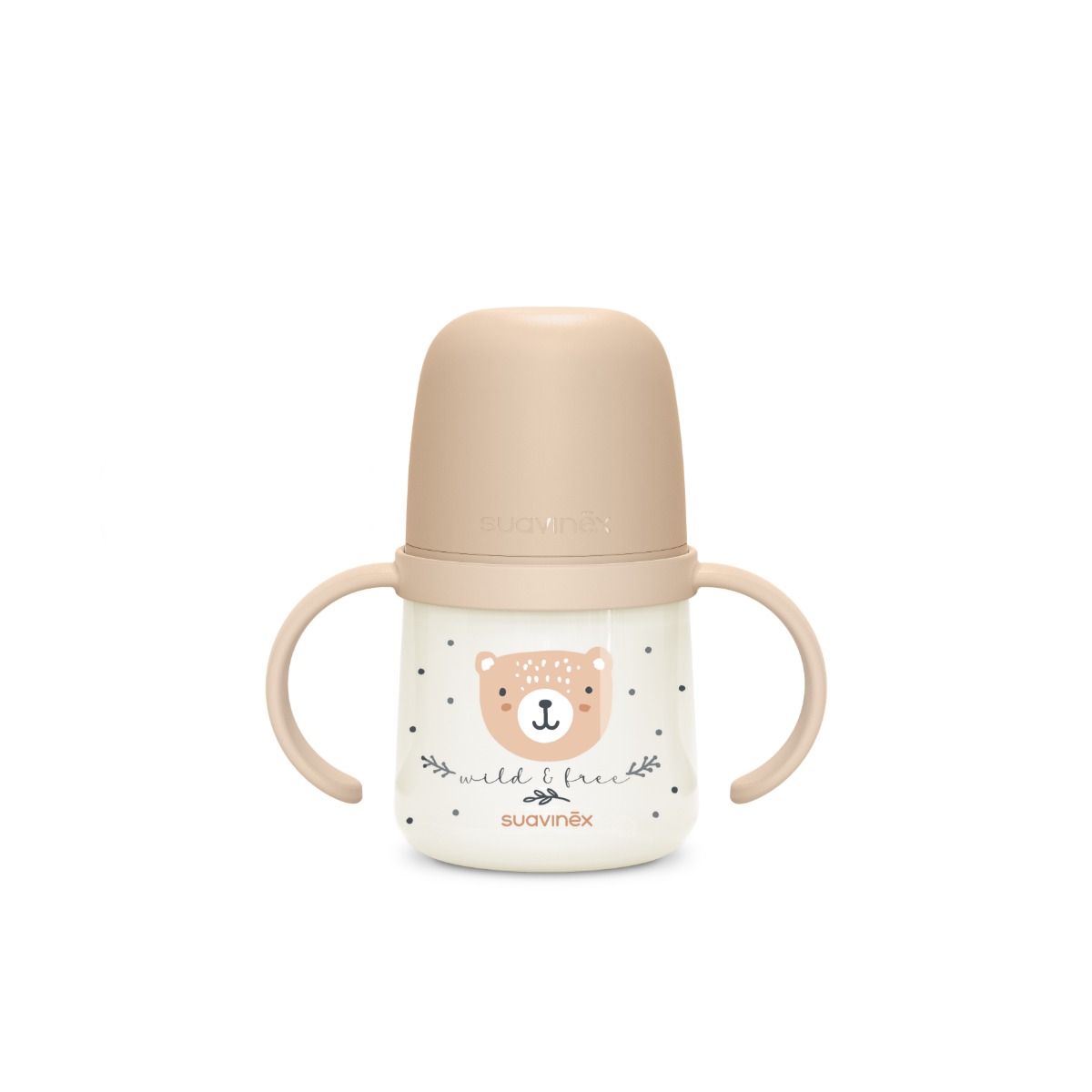 Suavinex První láhev s oušky WILD&FREE 150 ml 1 ks hnědá