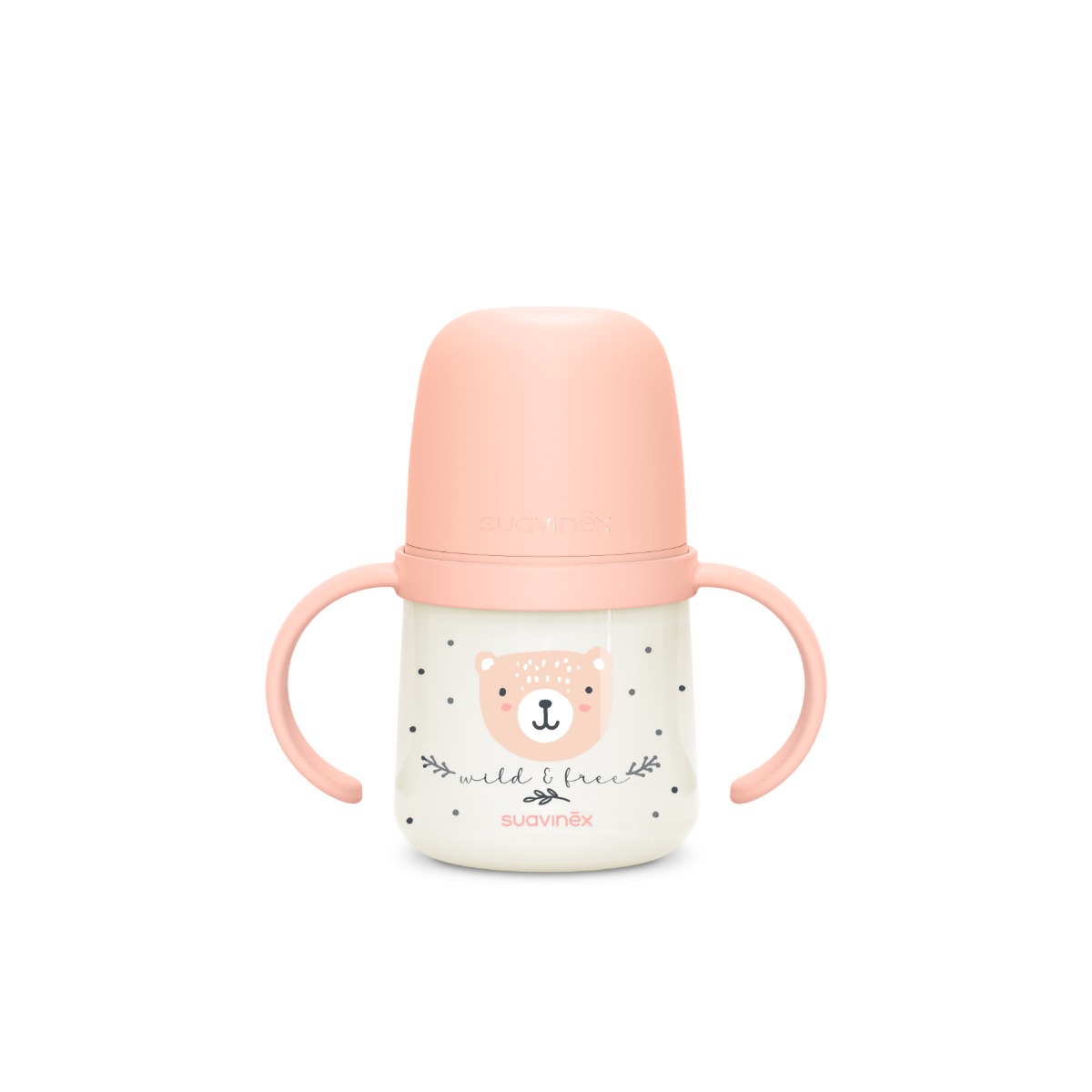 Suavinex První láhev s oušky WILD&FREE 150 ml 1 ks růžová