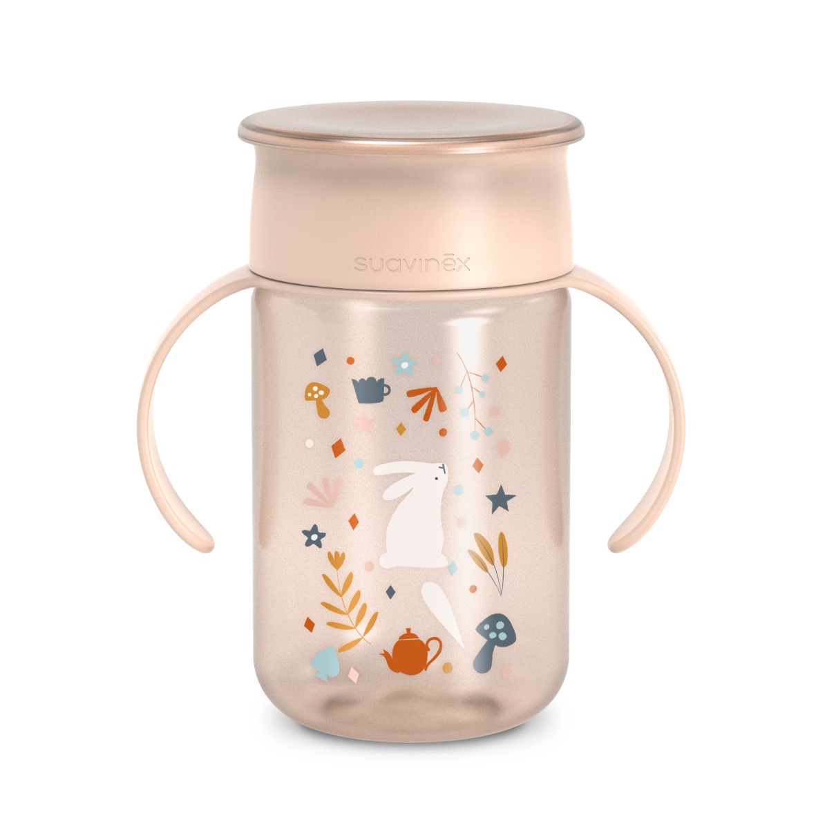 Suavinex Wonderland 360 Láhev na učení 340 ml 1 ks růžová
