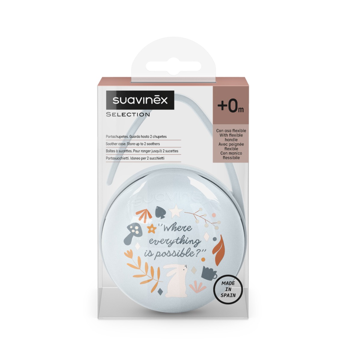 Suavinex Wonderland Duo Krabička na šidítka 1 ks světle modrá