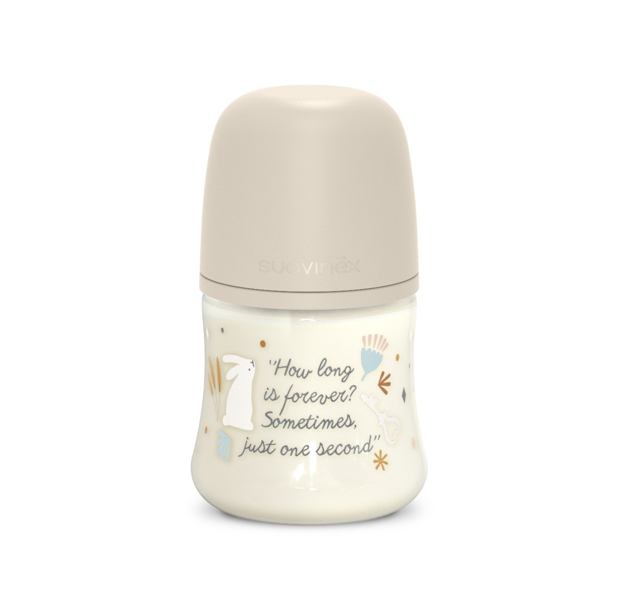 Suavinex Wonderland Kojenecká láhev průtok S 0m+ 150 ml 1 ks krémová