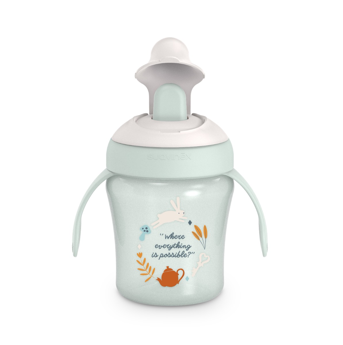 Suavinex Wonderland Nerozlitný hrníček 6m+ 200 ml 1 ks zelený