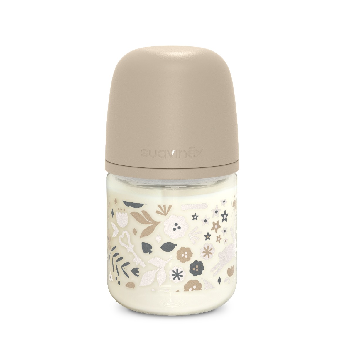 Suavinex Wonderland Skleněná láhev fyziologická SX PRO průtok S 0m+ 120 ml 1 ks liberty krémová