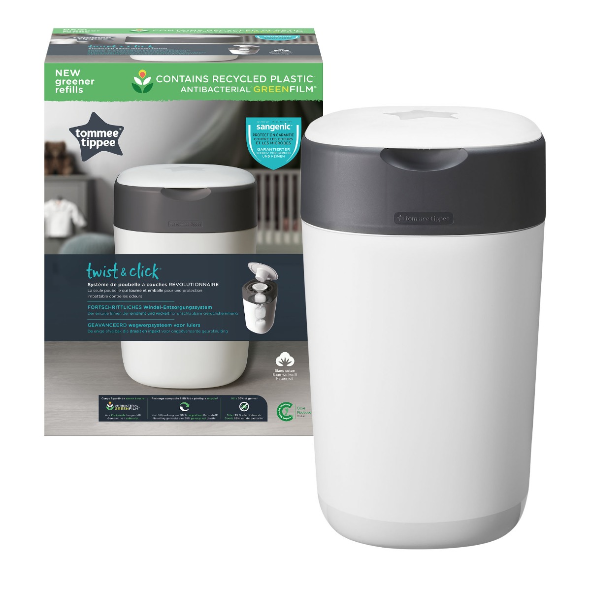 Tommee Tippee Koš na pleny Twist&Click 1 ks bílý