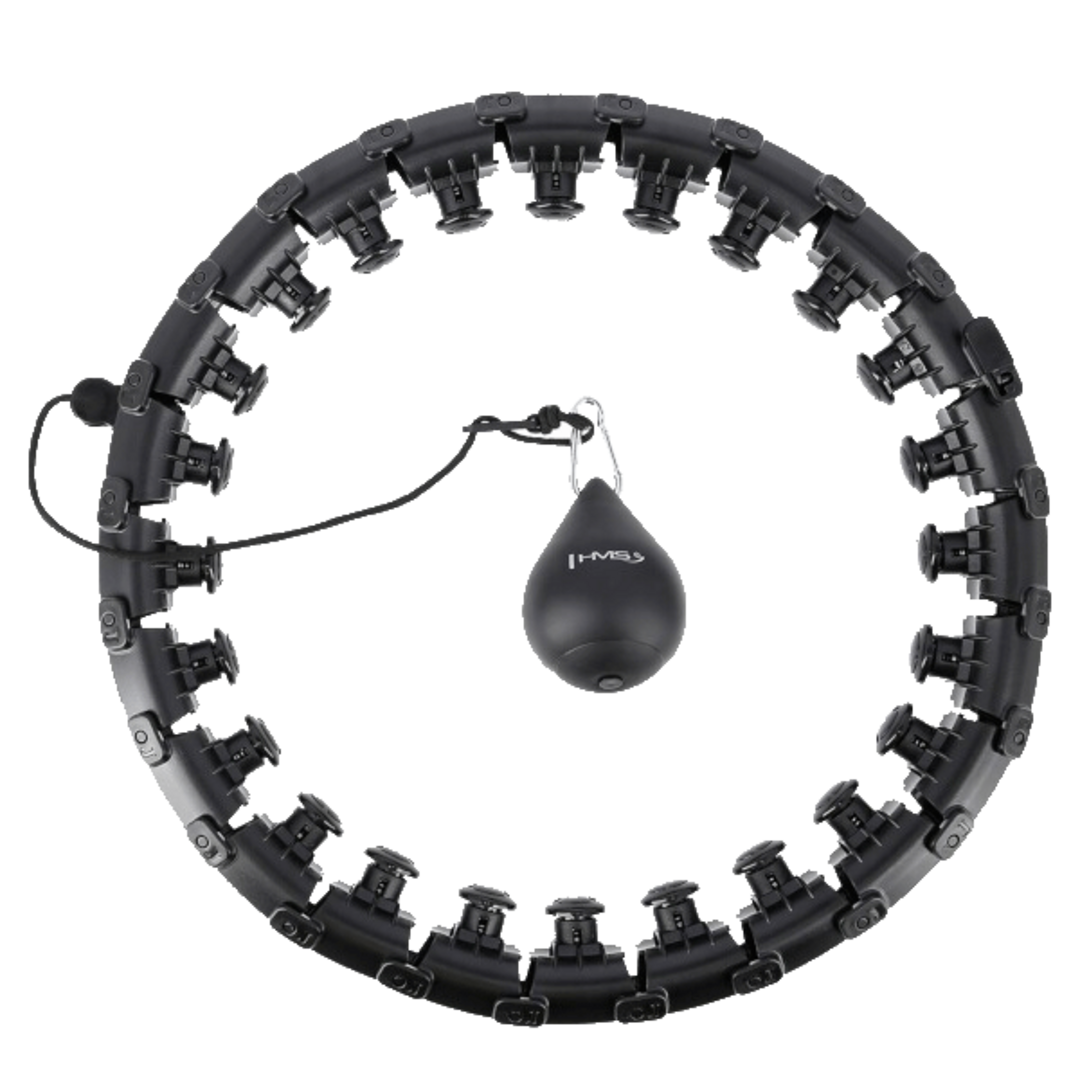 HMS Masážní hula hoop obruč se závažím HHW01 - černá