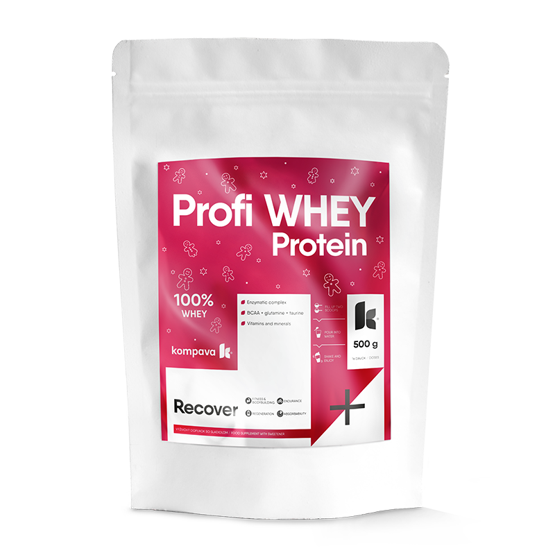 KOMPAVA Profi WHEY Protein – vánoční edice (příchuť perník, 500 g / 16 porcí)