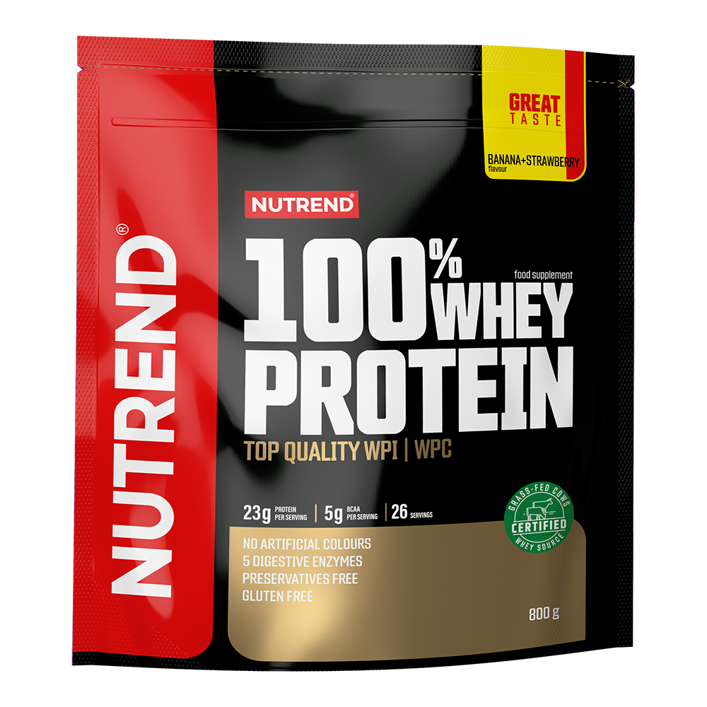 Nutrend 100% Whey Protein banana + strawberry 800 g