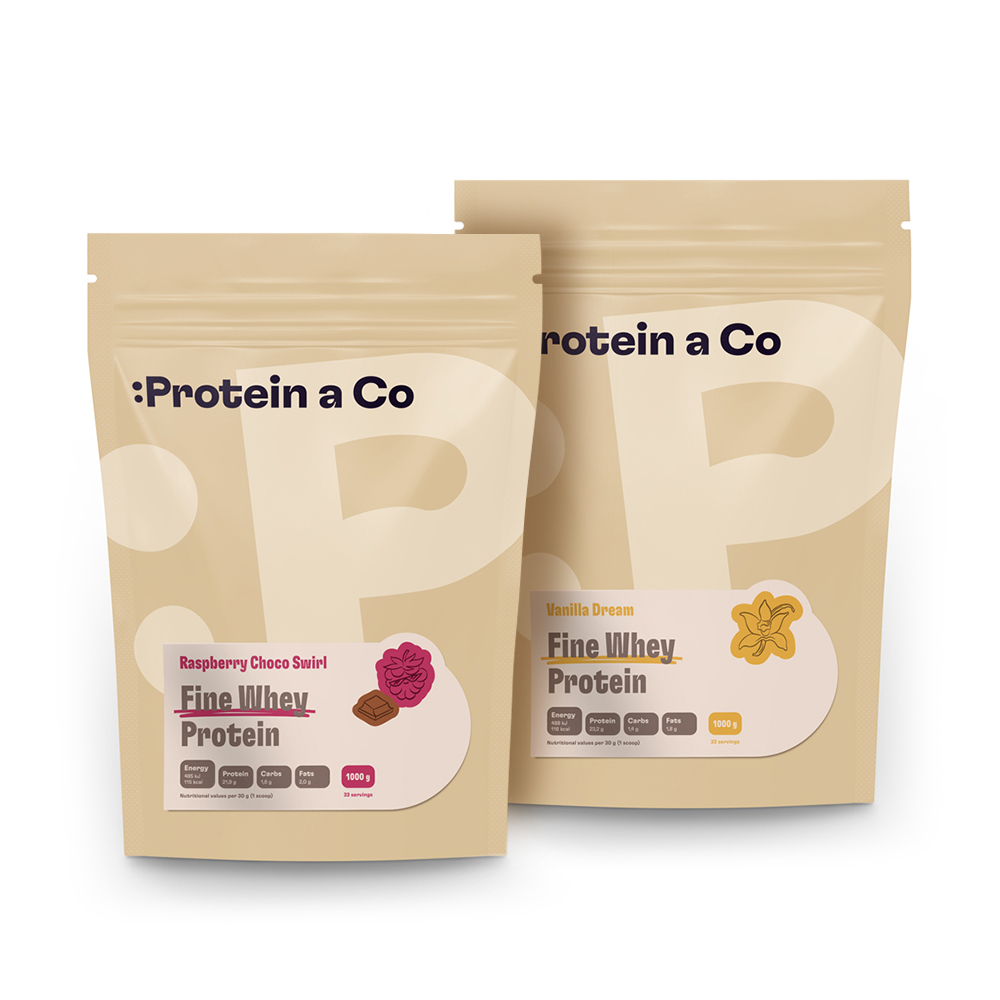 Protein a Co FINE WHEY PROTEIN s extraktem stévie 2 kg - vanilka