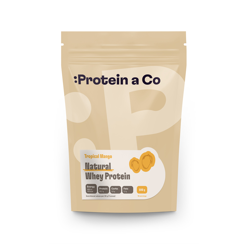 Protein a Co Protein Natural whey prémiový bez chemie 500 g Tropical mango