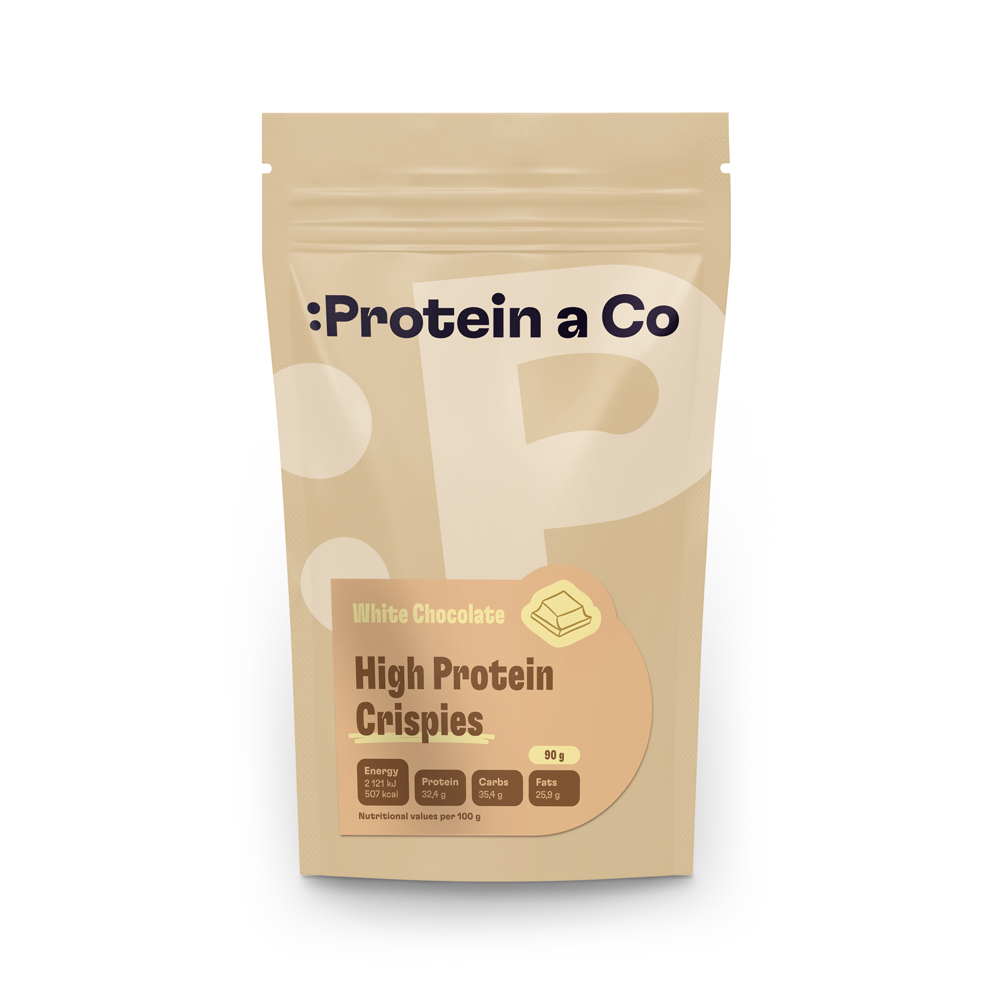 Protein a Co Proteinové kuličky Crispies bílá čokoláda 90 g