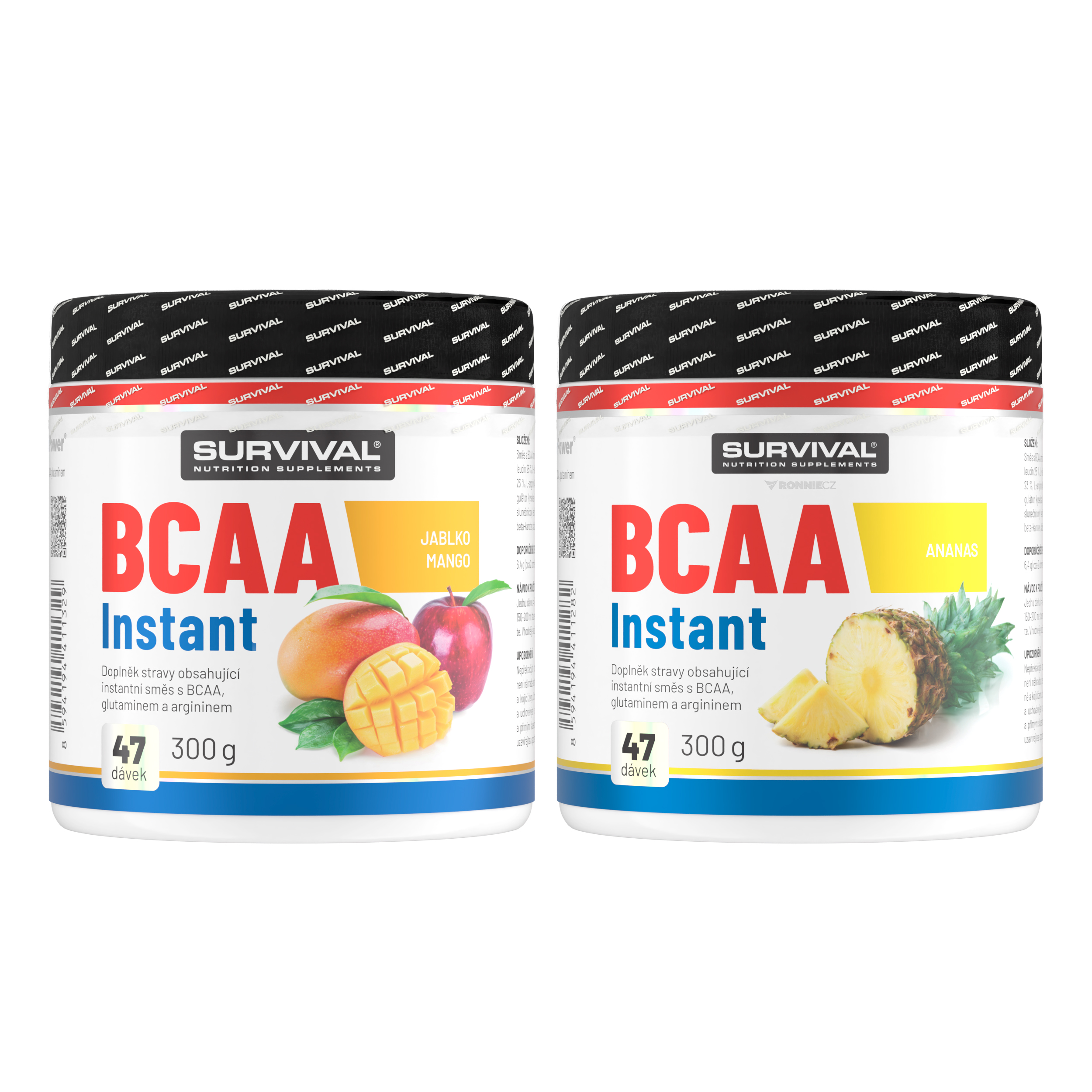 Survival BCAA Instant - akce 1+1 300 g ananas + 300 g broskev