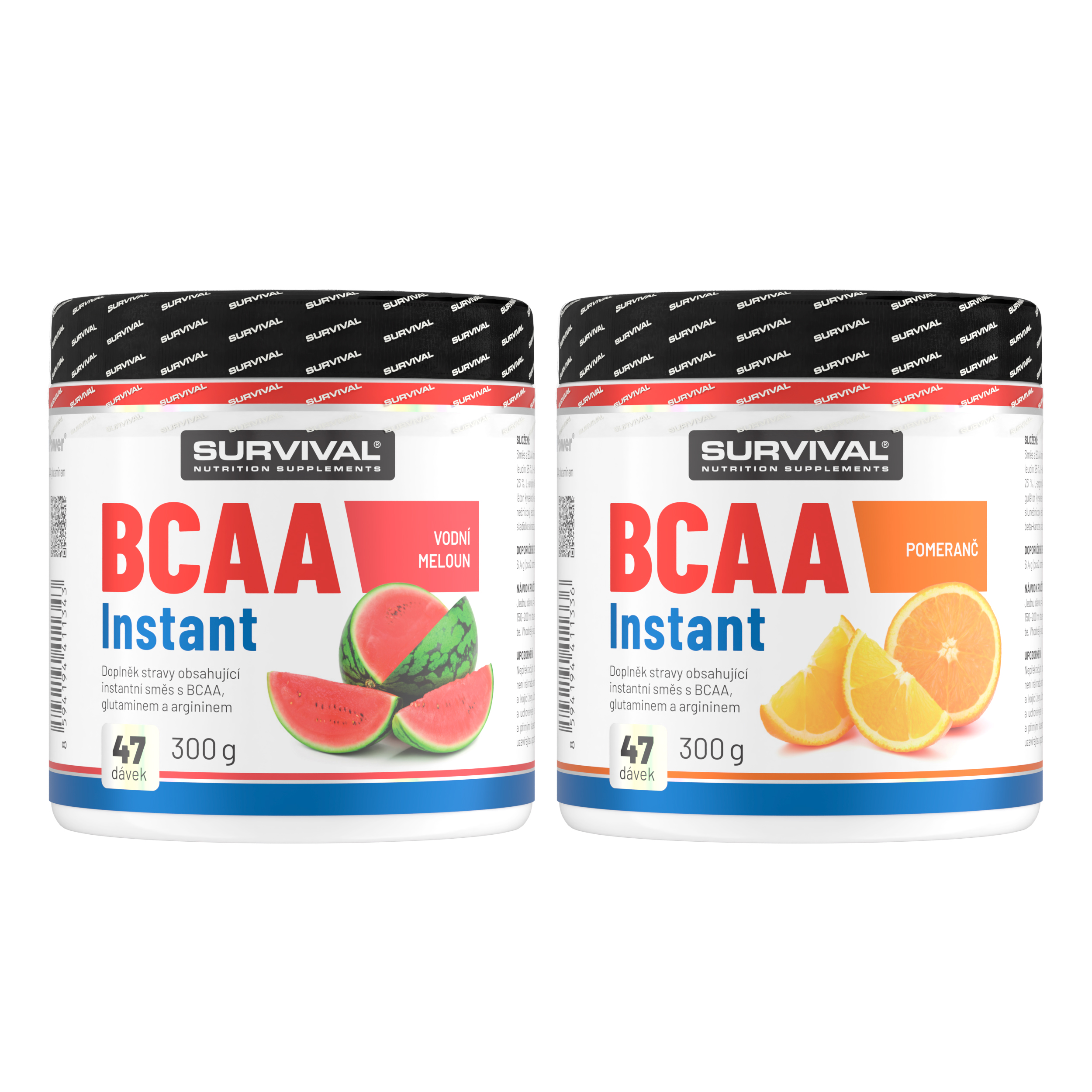 Survival BCAA Instant - akce 1+1 300 g meloun + 300 g pomeranč