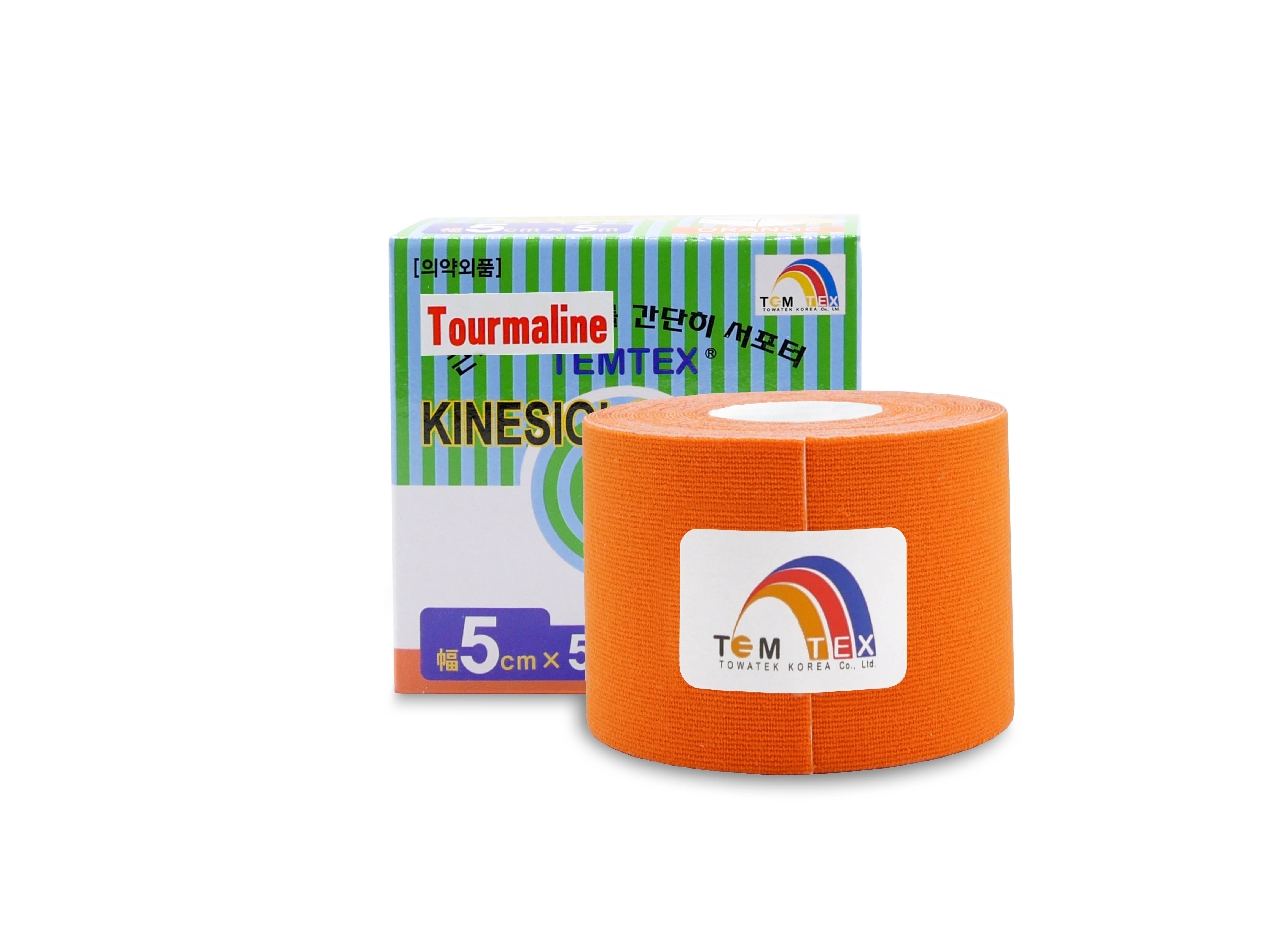TEMTEX Kinesio tape Tourmaline, oranžová tejpovací páska 5cm x 5m