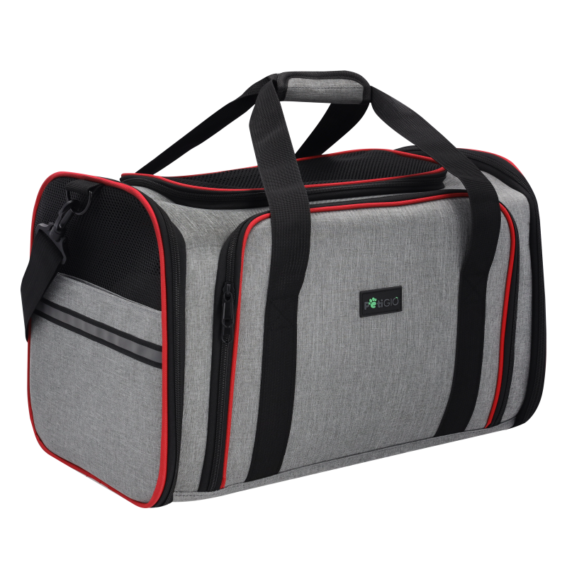 PetiGIO peti-to-Travel přenosná taška pro psy a kočky Grey/Red