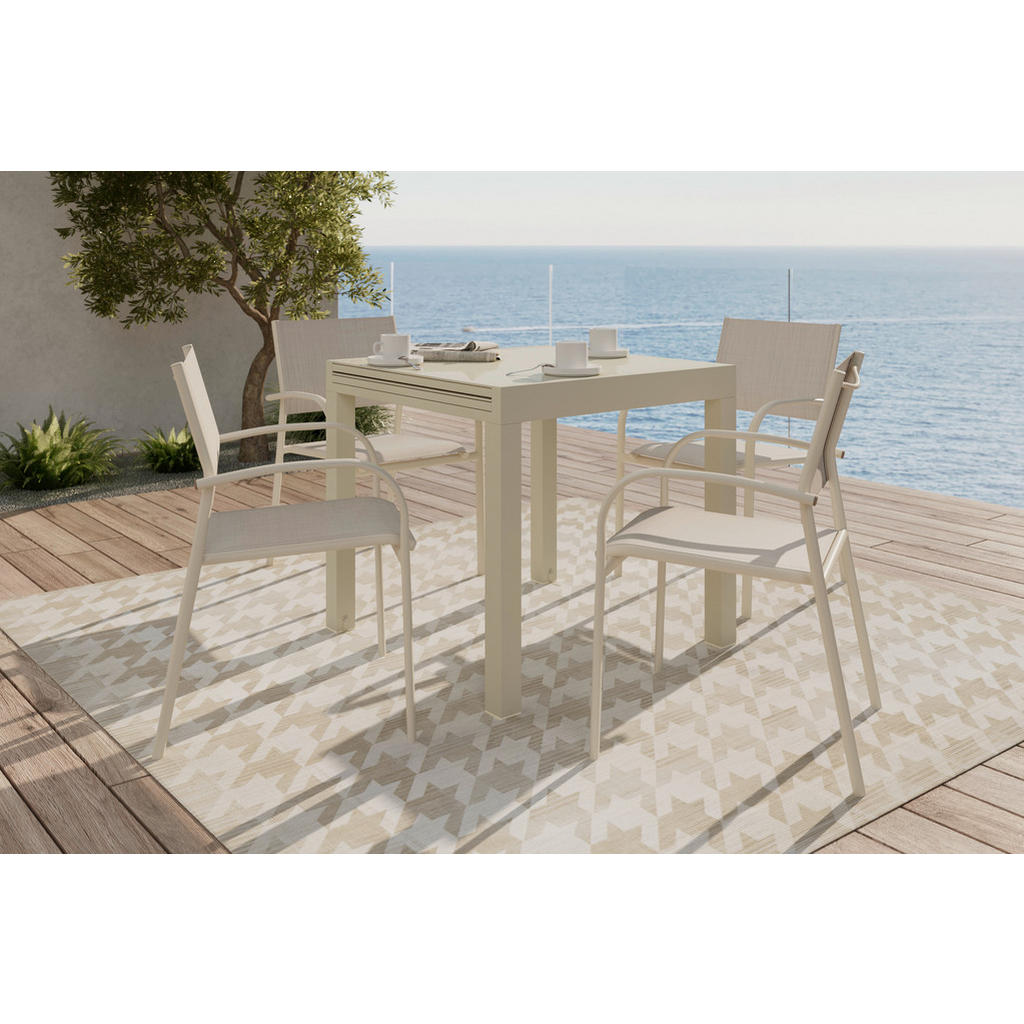 Ambia Garden STOLEK NA BALKÓN, kov, sklo, 160/80/75/80 cm