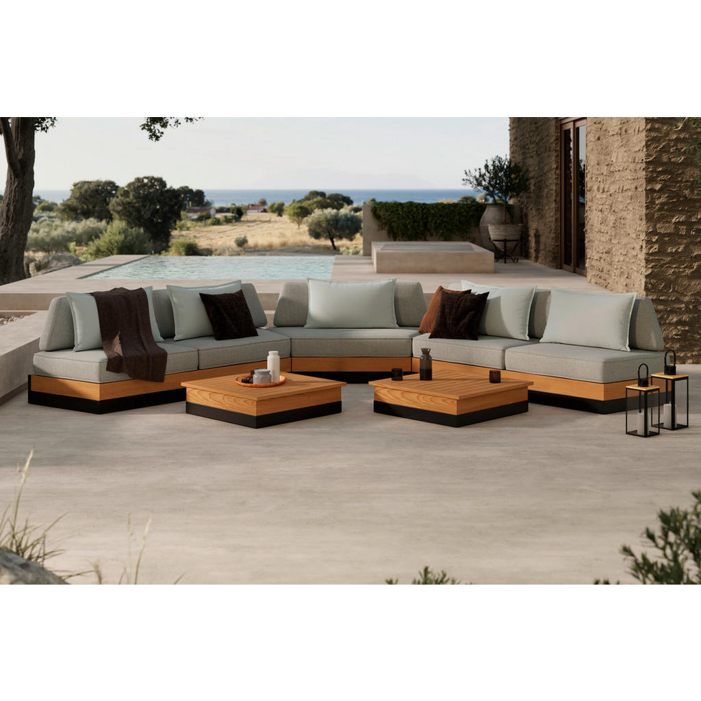 Ambia Garden TERASOVÁ SEDACÍ SOUPRAVA 5dílné, dřevo, kov, plast, textil