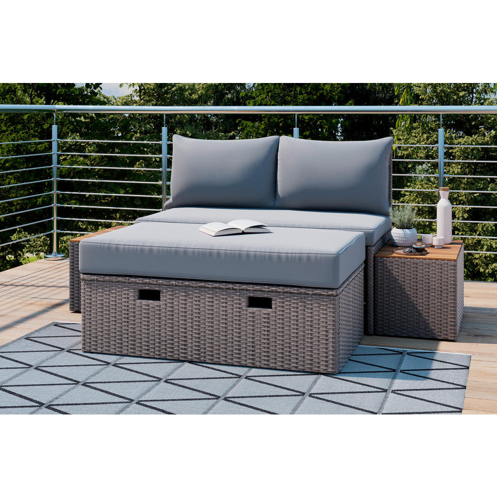 Ambia Garden TERASOVÁ SEDACÍ SOUPRAVA dřevo, kov, plast, textil 1