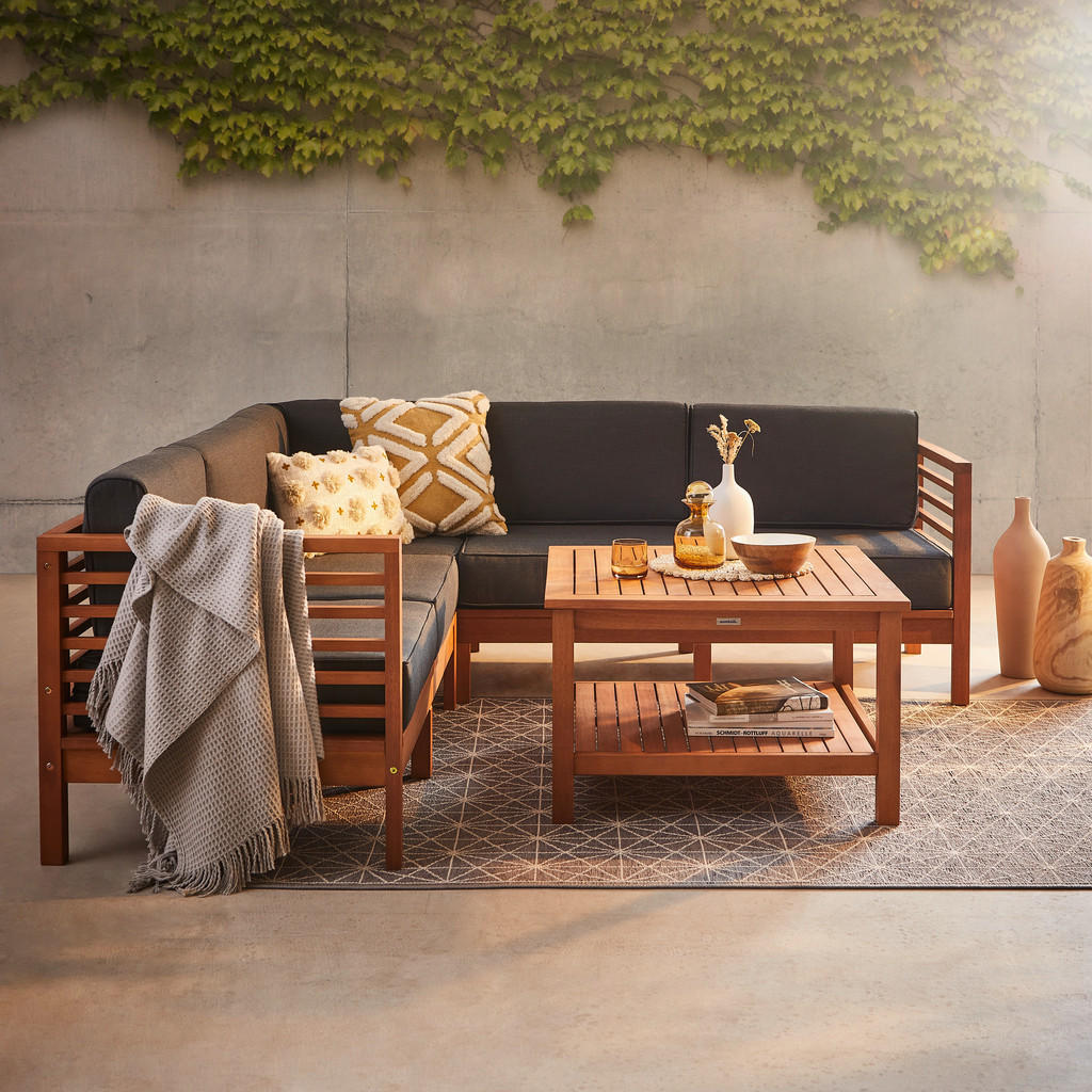 Ambia Garden TERASOVÁ SEDACÍ SOUPRAVA, dřevo, textil